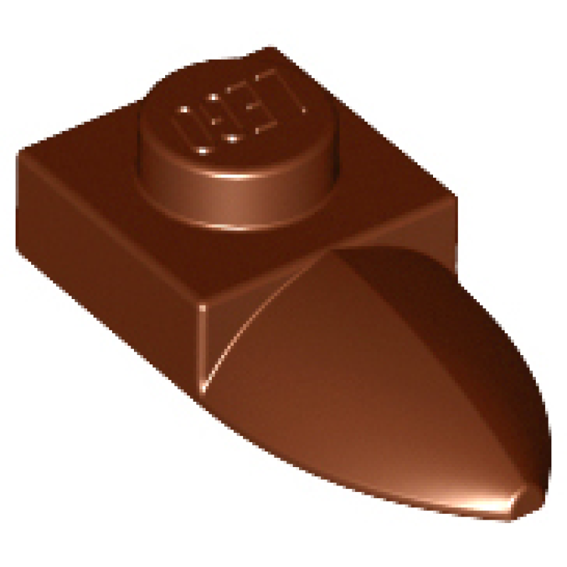 Plaat, Aangepast 1x1 met horizontale tand Reddish Brown